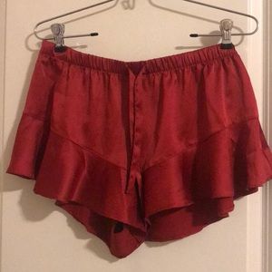 VS silky red sleep shorts!